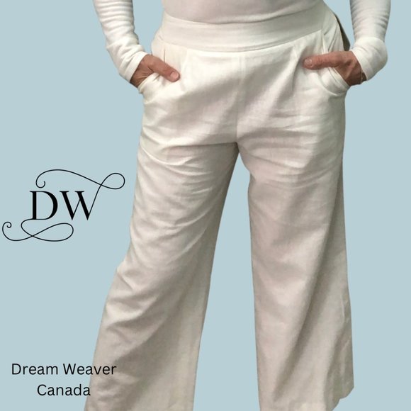 Wide Leg Pants | Cream Linen - Picture 3 of 8